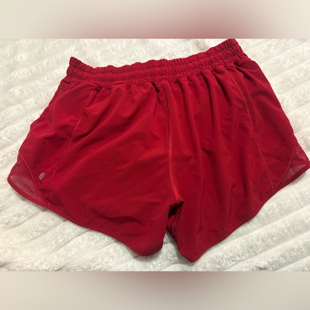 Women’s red Lululemon athletic hotty hot shorts